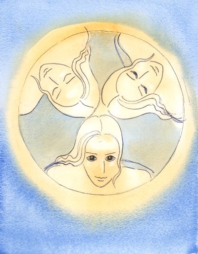 Tímto obrazem Pán připomněl, že tři božské osoby jsou jeden Bůh – svatý a nerozdělený, 2003 (bez papíru) od Elizabeth Wang