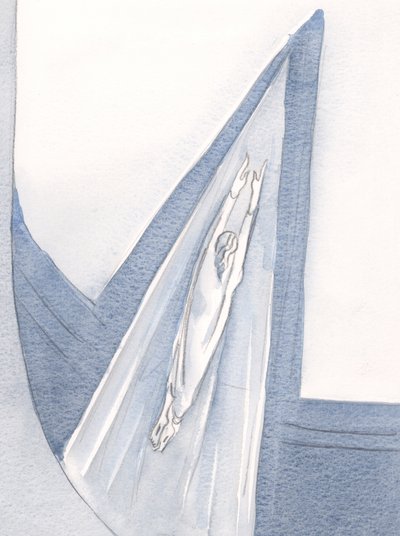 Kristus vstoupil do nebe v bílém rouchu a my následujeme cestu., 2001 (bez papíru) od Elizabeth Wang