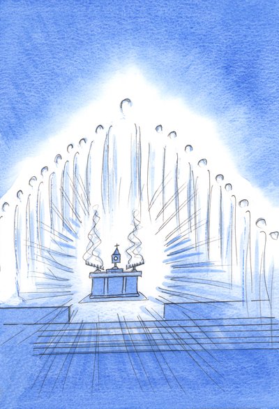 Kristus je přítomen se svými svatými anděly naší novéně a požehnání; a Naše Paní se těší z naší nestydaté náklonnosti, 2002 (bez papíru) od Elizabeth Wang