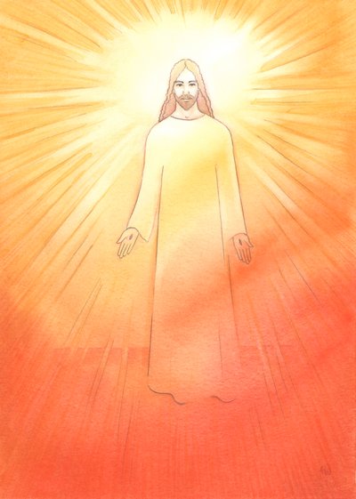 Kristus je zářivý a radostný ve svém vzkříšeném životě, 2002 (bez papíru) od Elizabeth Wang