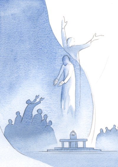 Kristus je skutečně jedno s námi, svým tělem a krví, a také jedno s Otcem (ke kterému nás přitahuje) kvůli svému božství., 2000 (bez papíru) od Elizabeth Wang