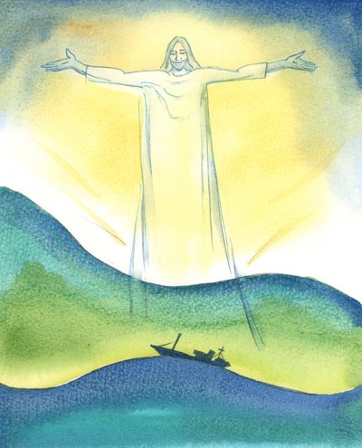 Kristus, náš Bůh, skutečně pracoval při stvoření vesmíru, s Otcem a Duchem svatým, 2003 (bez papíru) od Elizabeth Wang