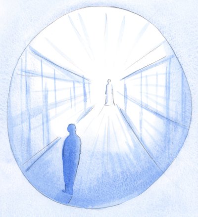 Kristus mi ukázal cestu, která k Němu vede, a vysvětlil mi, jak se - svou vlastní vůlí - odvracím od důležitého cíle., 2001 (bez papíru) od Elizabeth Wang