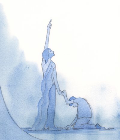 Kristus, bezhříšný Bohočlověk, je šampiónem hříšníků, 2002 (bez papíru na papíře) od Elizabeth Wang