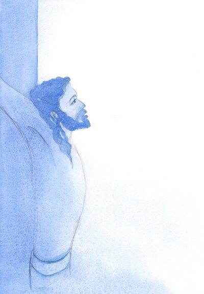 Kristus, pravý muž, miloval své bližní svou božskou láskou, „v nekonečném odčinění za všechny jejich urážky“, 2001 (bez papíru) od Elizabeth Wang
