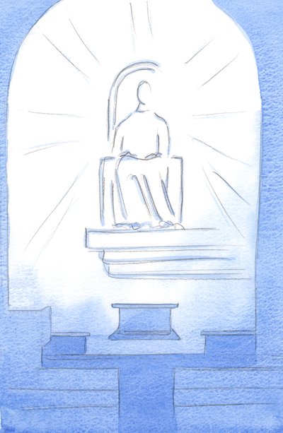 Kristus seděl na nebeském trůnu v naší svatyni. Kristus, náš Bůh, je hoden utrpení, které neseme z lásky k Němu, 2002 (bez papíru) od Elizabeth Wang