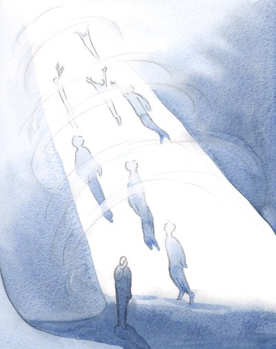 Bůh po smrti vtahuje do své blaženosti ty, kteří dokážou snést jas slávy, zatímco ti, kteří jsou stále pohlceni hanbou, čekají níže., 2001 (bez papíru) od Elizabeth Wang