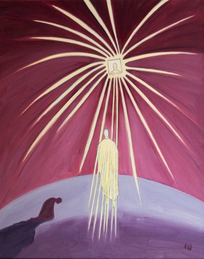 Bůh, náš Otec, nám posílá Krista, skrze něhož se zjevuje, 2001 (olej na palubě) od Elizabeth Wang