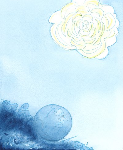 Nebe bylo reprezentováno jako obrovská květina, v jejímž srdci byla krásná, voňavá, oslnivá svatyně, 2003 (bez papíru na papíře) od Elizabeth Wang