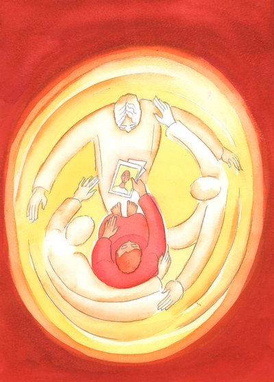 Drženi v lásce tří božských osob, můžeme se přimlouvat za druhé, 2004 (bez papíru) od Elizabeth Wang
