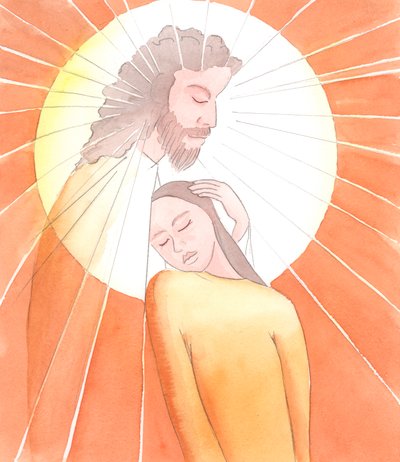 Pokud se díváme na Krista s čistým srdcem a myslí, můžeme na sebe zapomenout v radosti, že ho známe, 2000 (bez papíru) od Elizabeth Wang