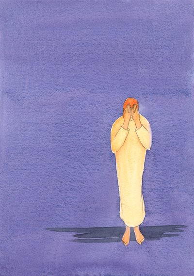 Pokud vytrváme v temnotě modlitby, Bůh nás nakonec povede ke svému světlu a moudrosti, 2000 (bez papíru na papíře) od Elizabeth Wang