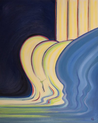Byla to láska, která přiměla Krista, aby k nám sestoupil v křehkém těle, narozený ženě, 2001 (olej na palubě) od Elizabeth Wang