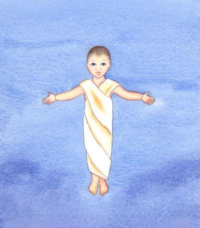 Ježíš Kristus je pravý Bůh, který na sebe vzal naši lidskou přirozenost, má pokoru a dobrotu, aby mezi nás přišel jako pouhé nemluvně, 2003 (bez papíru) od Elizabeth Wang