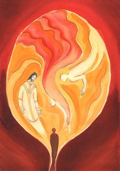 Ježíš, náš velekněz, nás skrze Ducha svatého vtahuje do Otcovy lásky, 2003 (bez papíru) od Elizabeth Wang