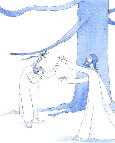 Ježíš by jako první pomohl příteli v nouzi, 2005 (akvarel na papíře) od Elizabeth Wang