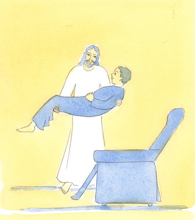 Někdy, když jsme unavení, Kristus nás volá k odpočinku a „pomáhá nám“ tento odpočinek najít v našich životech, 2004 (bez papíru) od Elizabeth Wang