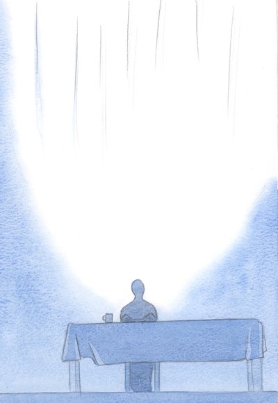 Díkůvzdání za jídlo, ve jménu Krista, je božské díkůvzdání, vyrobené ve svaté společnosti, 2001 (bez papíru) od Elizabeth Wang