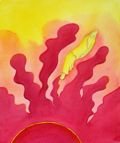 Nanebevzetí Panny Marie, která byla vyzdvižena do nebe Duchem svatým, 2001 (bez papíru) od Elizabeth Wang