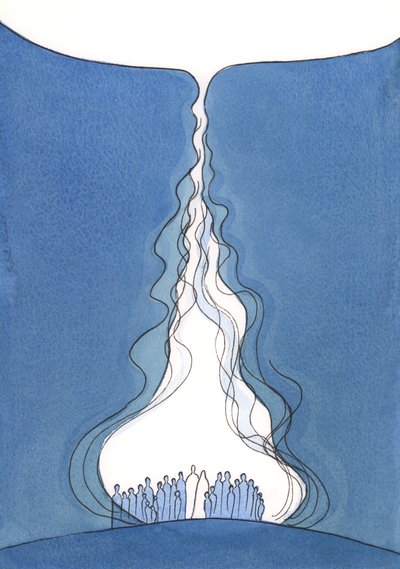 Velký plamen modlitby., 2001 (bez papíru) od Elizabeth Wang