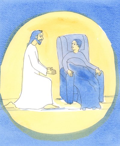 Pán přichází, aby byl s námi, když děláme „duchovní společenství“, 2004 (bez papíru) od Elizabeth Wang