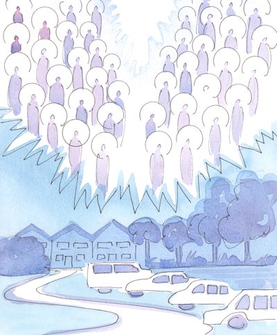 Pán mi dal letmý pohled na naši krásnou vesnici, kterou mi umožnil užívat si uprostřed mnoha let bolesti, 2004 (bez papíru) od Elizabeth Wang