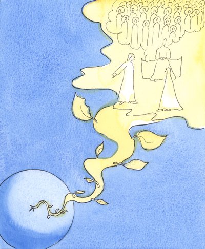Syn Boží byl ochoten sestoupit z nebe, zemřít mezi hříšníky, aby nás zachránil, 2003 (bez papíru) od Elizabeth Wang