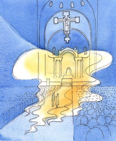 Přesvatý a vznešený Bůh, kterého chválíme při mši, skrze Krista Jeho Syna, je zde přítomen, 2003 (bez papíru) od Elizabeth Wang