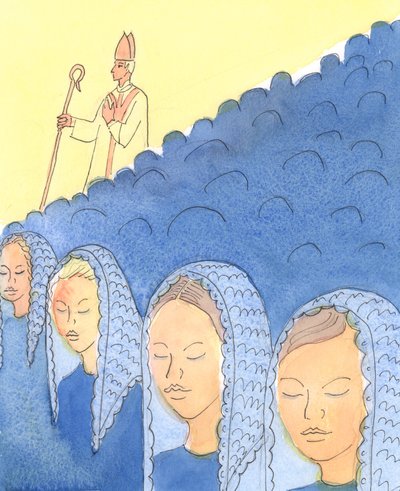 Zakrytí a odkrytí hlavy je pro Bishops důležité, 2004 (bez papíru) od Elizabeth Wang