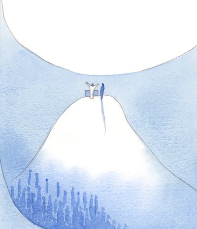 Největší radostí v pozemském životě by bylo žít zcela sjednoceni s Kristem, na vrcholu spojení, na hoře svatosti, 2002 (bez papíru) od Elizabeth Wang