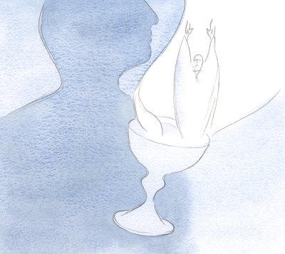 Srdce je jako kalich, když je obětováno Otci obsahující Krista, neposkvrněnou oběť a oběť., 2001 (bez papíru) od Elizabeth Wang