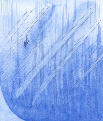 Ten, kdo po smrti odmítne Boha, ‚padne‘ jako kámen do nekonečné propasti., 2001 (bez papíru) od Elizabeth Wang