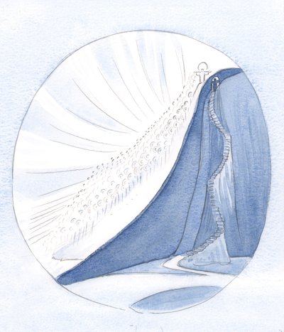 Ten, kdo ukřižuje své vlastní touhy v zájmu království, skutečně následuje „úzkou cestu“, která vede do nebe., 2001 (bez papíru) od Elizabeth Wang