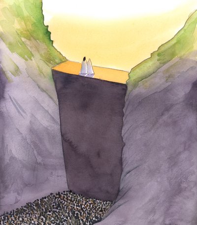 Zeď hříchu, která nás odděluje od Boha, převyšuje pouze Kristus, který stojí se svou matkou. On jediný nám může pomoci dosáhnout Glory of Heaven, 2002 (bez papíru) od Elizabeth Wang