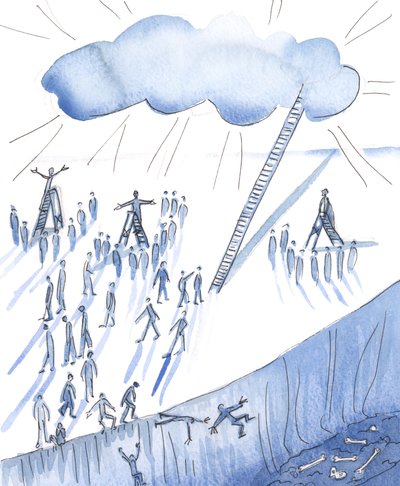 Mnoho lidí, kteří to myslí dobře, nabízí davům velmi odlišné představy o Bohu, 2004 (bez papíru) od Elizabeth Wang