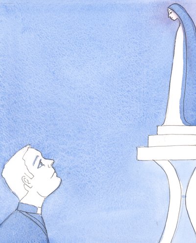 Opravdu, každý kněz se může obrátit s prosbou o pomoc k Panně Marii s důvěrou, že má zvláštní zájem o jeho naděje, radosti, obavy a smutky, 2004 (bez papíru) od Elizabeth Wang