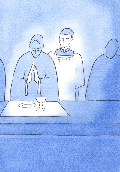 Můžeme se pokusit jednat vůči Kristu, jako tento kněz jednal vůči svému biskupovi: bdělý a ochotný vždy sloužit, 2002 (bez papíru) od Elizabeth Wang