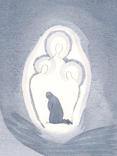 Milujeme a zbožňujeme tři božské osoby v našich duších, když žijeme ve stavu milosti, 2000 (bez papíru) od Elizabeth Wang
