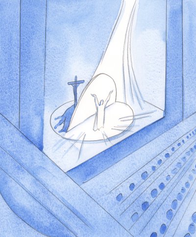 Když je Kristus před námi skutečně přítomen, ve svaté oběti, jsme přítomni celému Jeho životu, který je nyní „v“ Něm, 2002 (bez papíru) od Elizabeth Wang