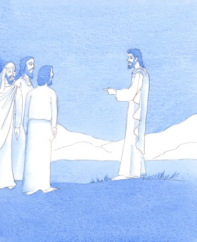 Když Kristus učil své učedníky blahoslavenství, mluvil o dokonalosti, 2005 (akvarel na papíře) od Elizabeth Wang