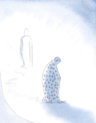 Když se duše vzdá svých osobních ambicí, z lásky ke Kristu jí Kristus dává roucho, které bude nosit, když bude kráčet k Otci., 2001 (bez papíru) od Elizabeth Wang