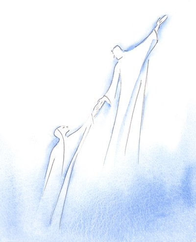 Když Blahoslavená Panna Maria dosáhla konce svého života, byla pozvednuta do slávy Kristem, jejím milovaným Synem, 2002 (bez papíru) od Elizabeth Wang