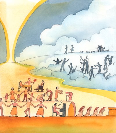 Kde je milost přijata z nebe, přetéká na zemi. Křesťané by měli svou dobročinností ukázat, jaké je křesťanství., 2004 (bez papíru) od Elizabeth Wang