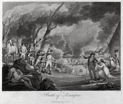 Bitva u Lexingtonu, 19. dubna 1775 od Elkanah Tisdale