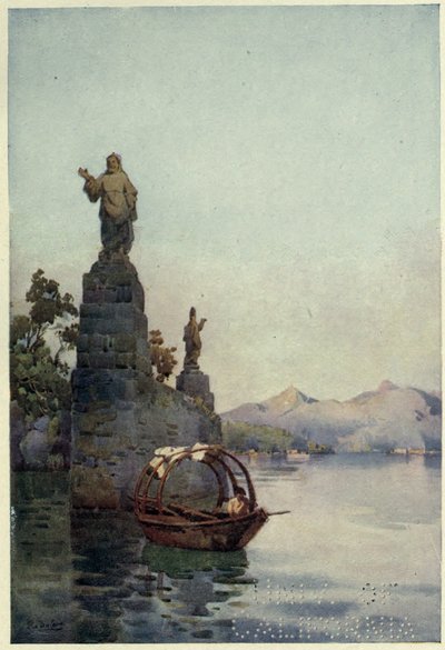 Vchod do vily Arconati, Lago di Como, ilustrace z „Italských jezer“ od Richarda Bagota od Ella Du Cane