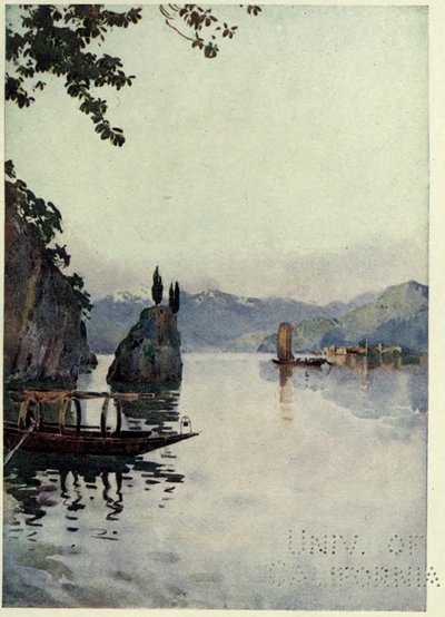 Il Punto di Bellagio, jezero Como, ilustrace z 