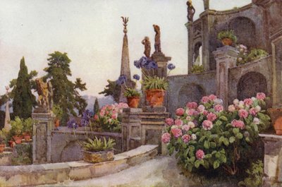 V zahradě, Isola Bella, Lago Maggiore (barevné lito) od Ella Du Cane