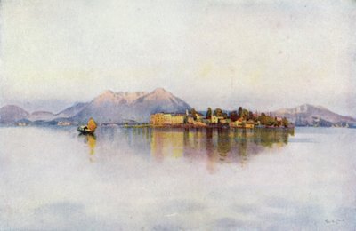 Isola Bella, jezero Maggiore (barva litho) od Ella Du Cane