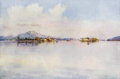 Isola Bella a Isola Pescatori, jezero Maggiore (barevné lito) od Ella Du Cane