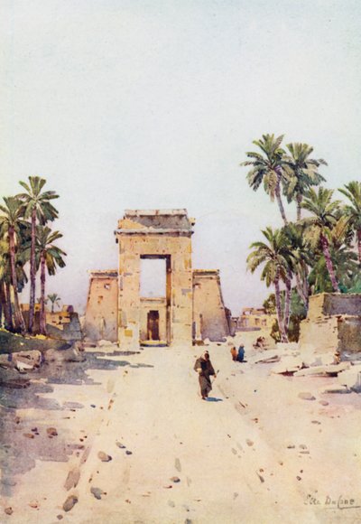 Brána Euergetes, Karnak (barevné lito) od Ella Du Cane